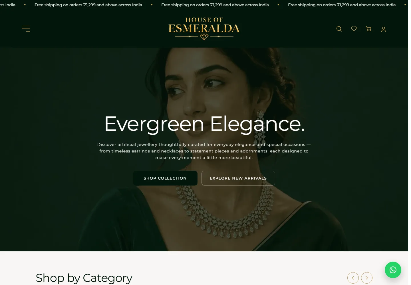 House of Esmeralda — desktop introduction